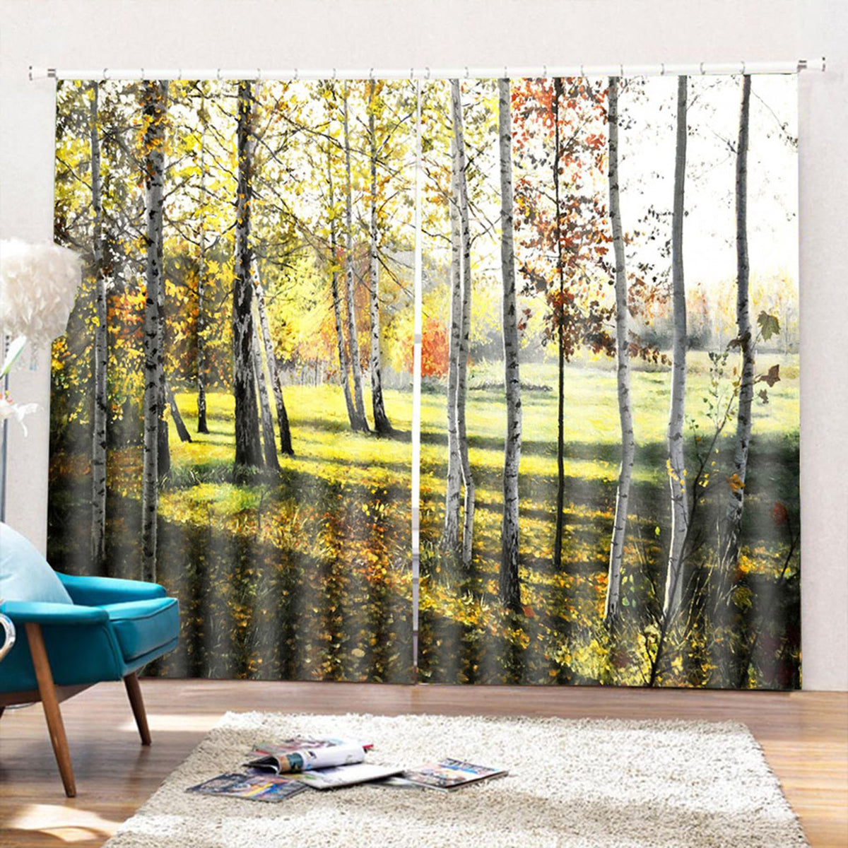 Modern Living Room Bedroom High Quality Window Full Shade Printing Curtain (170*200cm)