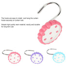 12 Pcs Sunflower Shaped Resin Curtain Hook Decorative Hanger for Bath Shower Curtain