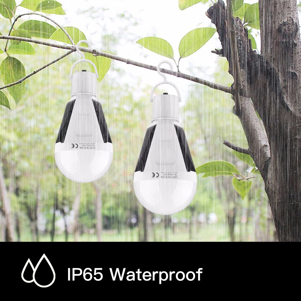 Solar Powered Emergency LED Bulb 12W SMD5730 Sensitive Touch Control IP65 Water Resistance Rechargeable Portable Lamp Light for Camping Hiking Fishing Indoor Outdoor Use