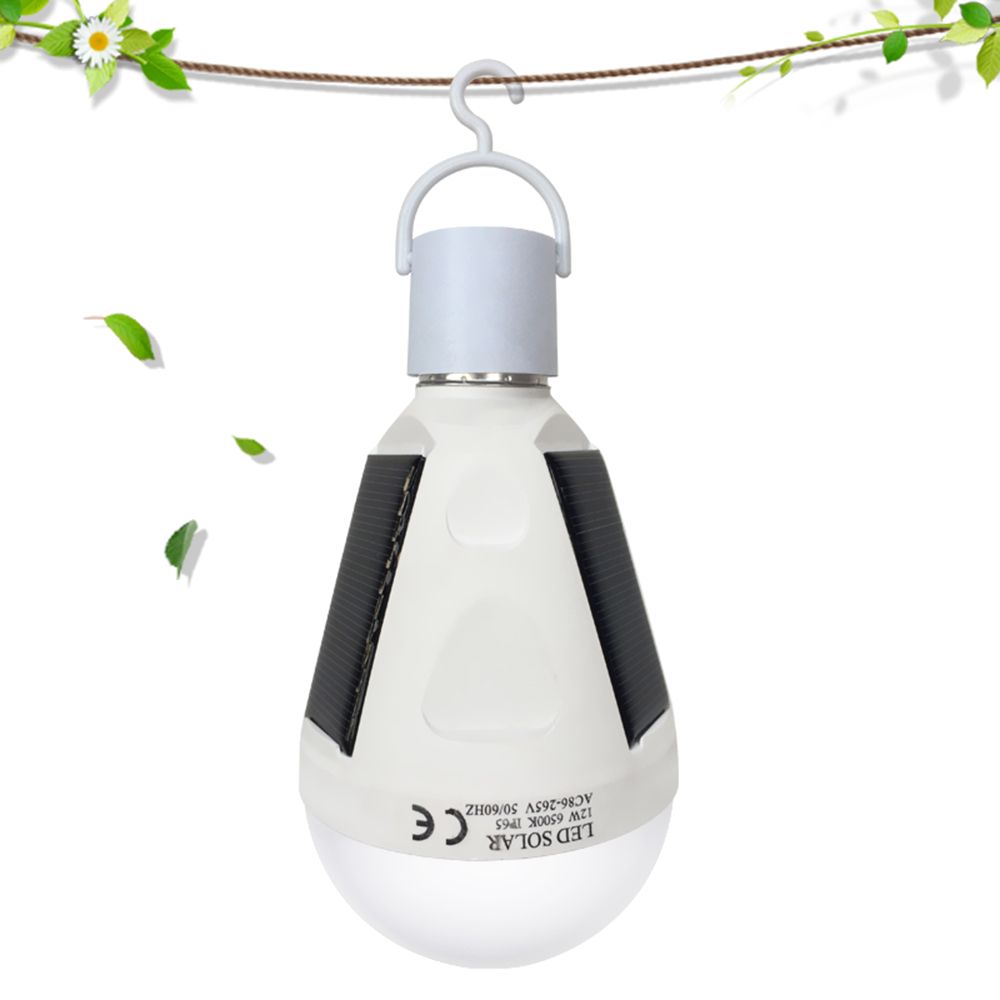 Solar Powered Emergency LED Bulb 12W SMD5730 Sensitive Touch Control IP65 Water Resistance Rechargeable Portable Lamp Light for Camping Hiking Fishing Indoor Outdoor Use