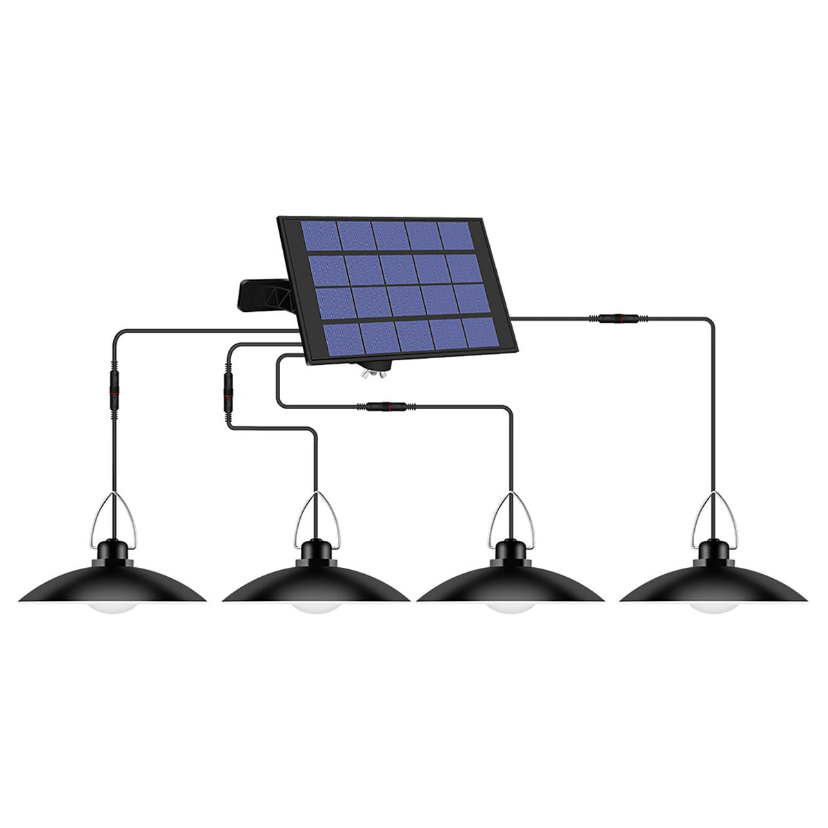 Solar Powered Pendants Light with Adjustable Panel Auto ON/OFF Lighting Sensor IP65 Water-resistant Hanging Lamp for Outdoor/Indoor Garden Patio Yard Storage