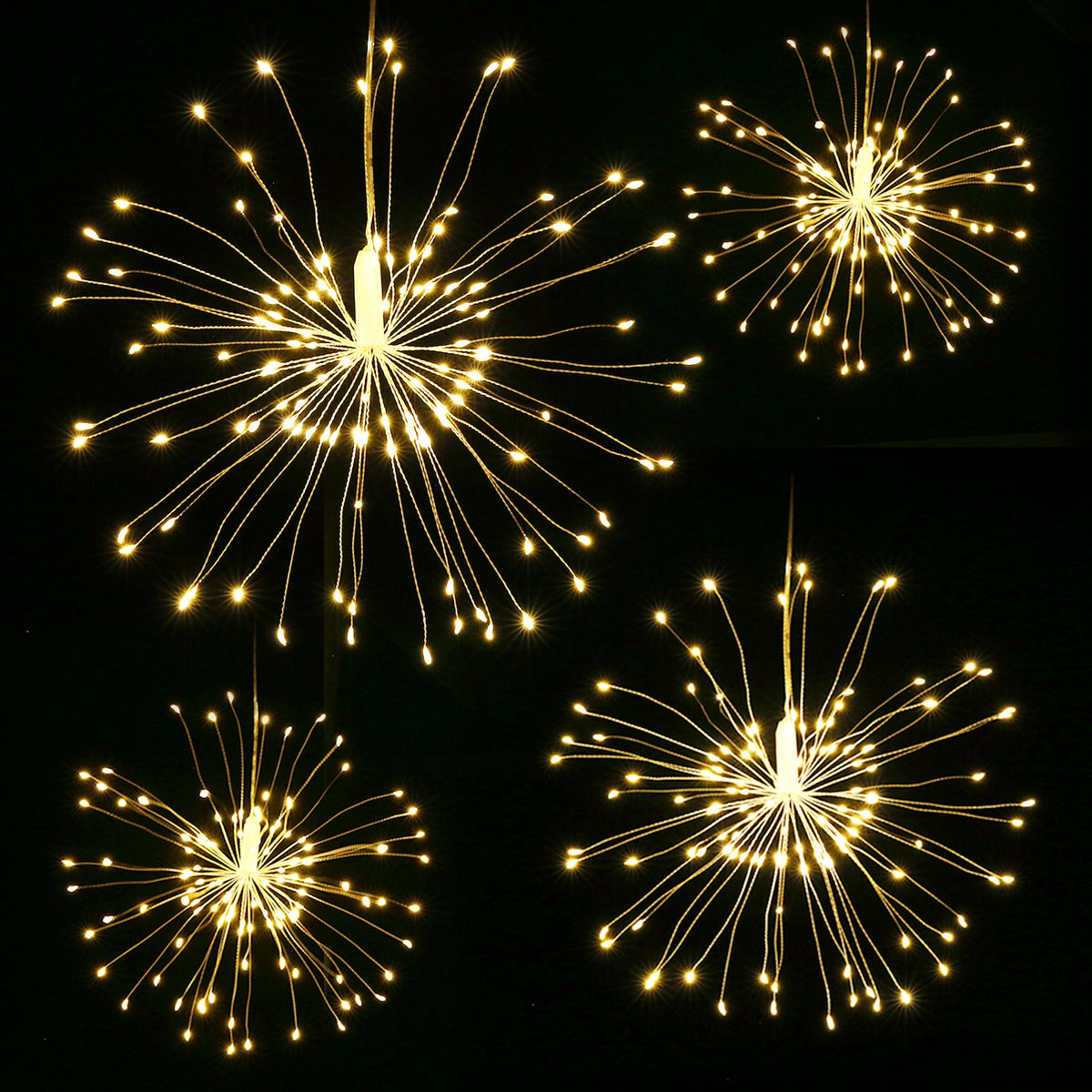 Fairy Firework String Light with Remote Control 120 LEDs Dimmable 8 Lighting Modes Wire Lights Decorative Hanging Starburst Lamp for Christmas Patio Indoor Outdoor Decoration