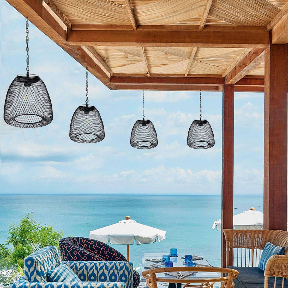Outdoor Solar Pendant Lights Patio Yard Gazebo Tree Hanging Pendant Lights Garden Lights Decorative Lights