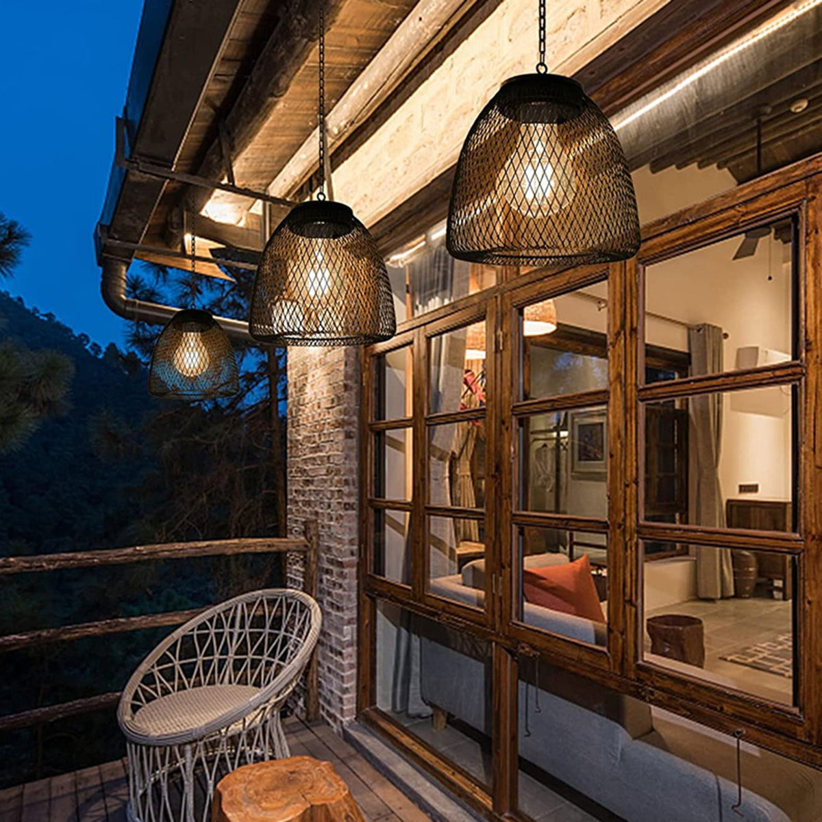 Outdoor Solar Pendant Lights Patio Yard Gazebo Tree Hanging Pendant Lights Garden Lights Decorative Lights
