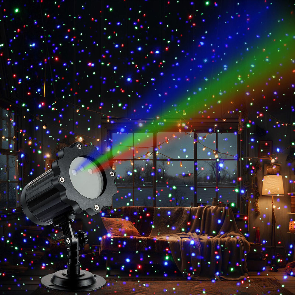 Outdoor Garden Christmas Light Projector 3 Light Colors Red Green Blue Remote Control Waterproof IP65 Holiday Decorative Lighting