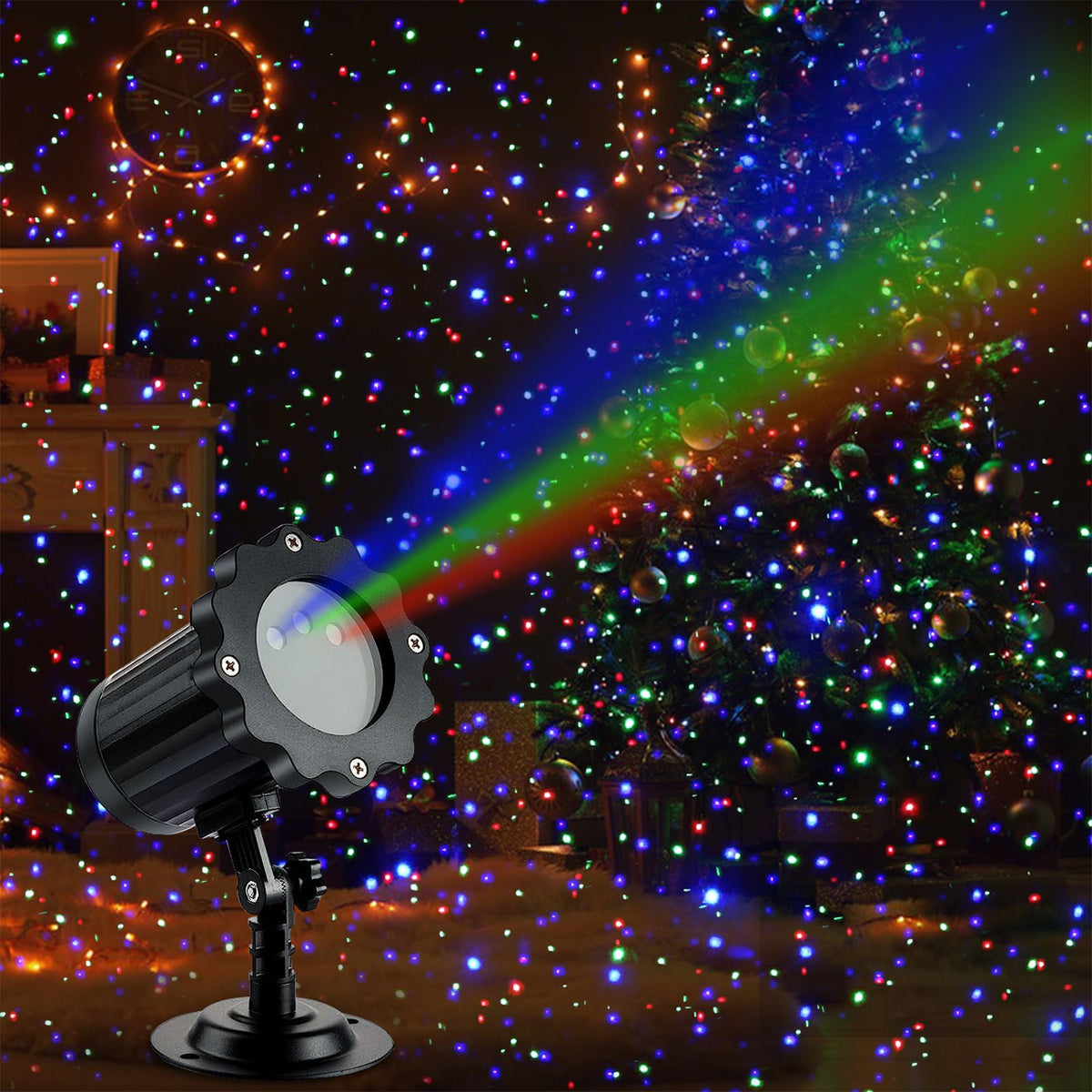 Outdoor Garden Christmas Light Projector 3 Light Colors Red Green Blue Remote Control Waterproof IP65 Holiday Decorative Lighting