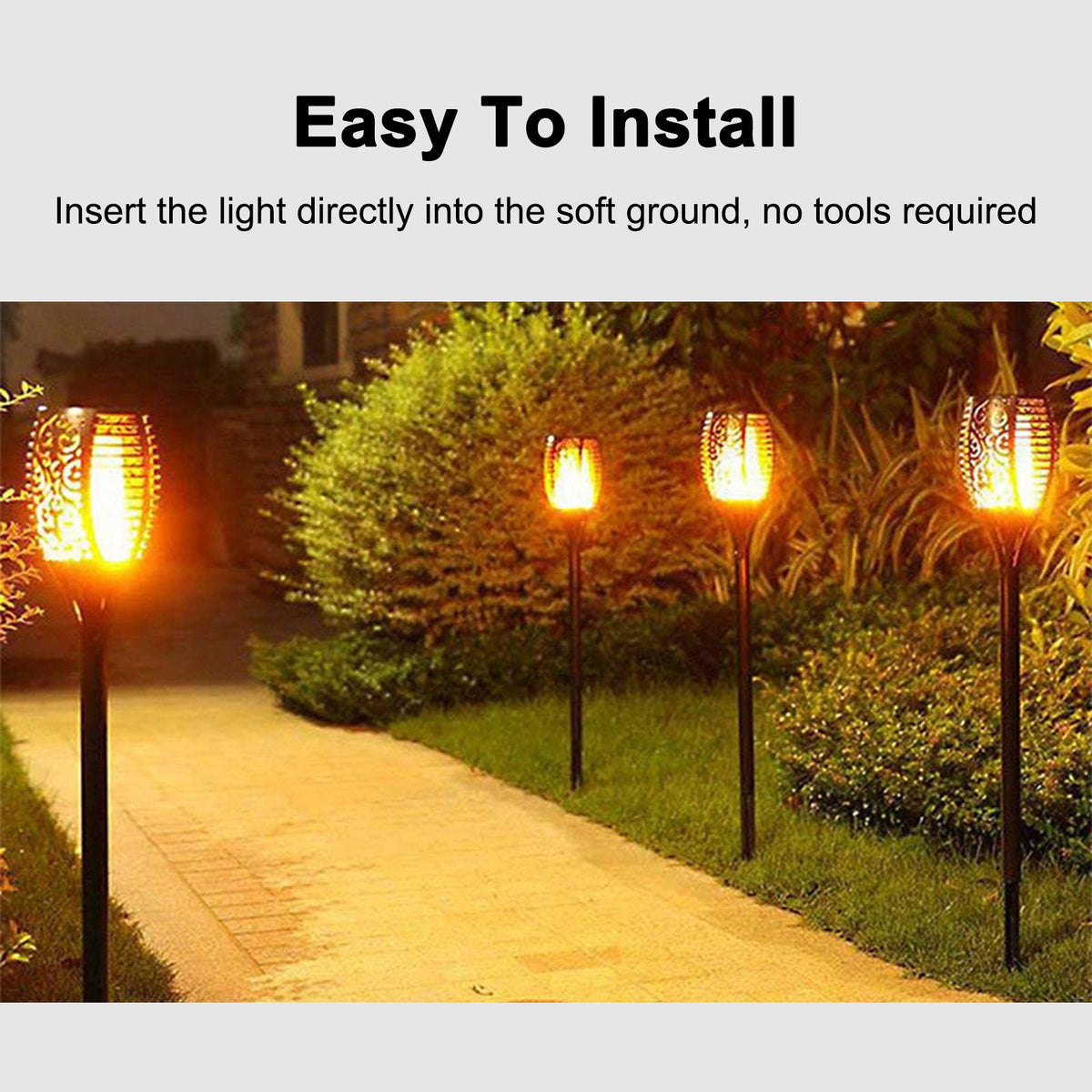 Solar Flame Lights Outdoor Garden Lights Ground Plug Lights Simulation Torch Lights Waterproof Garden Lights Solar Landscape Lights