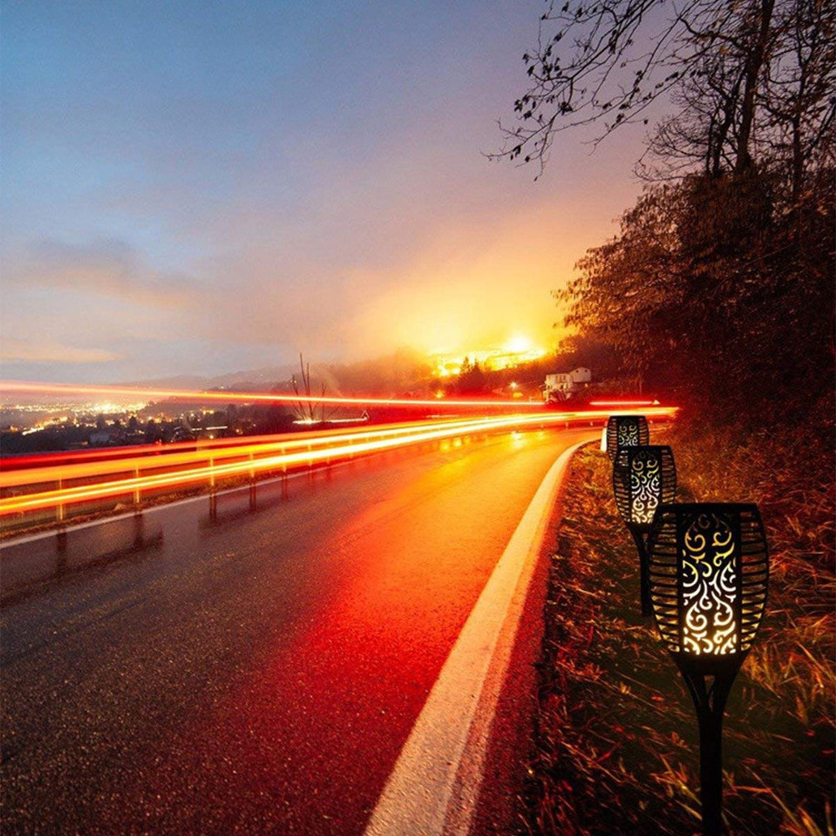 Solar Flame Lights Outdoor Garden Lights Ground Plug Lights Simulation Torch Lights Waterproof Garden Lights Solar Landscape Lights