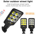 Super Bright Solar Street Light PIR Motion Sensor Lights Outdoor Courtyard Light Solar Powered Security Light Auto On/Off with Remote Control IP65 Waterproof