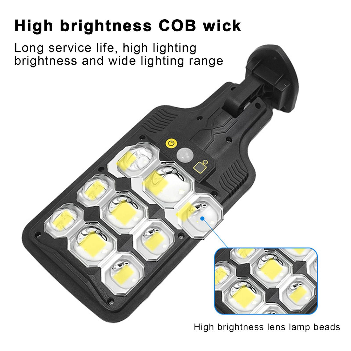 Super Bright Solar Street Light PIR Motion Sensor Lights Outdoor Courtyard Light Solar Powered Security Light Auto On/Off with Remote Control IP65 Waterproof