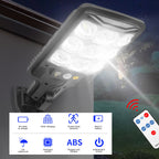 Super Bright Solar Street Light PIR Motion Sensor Lights Outdoor Courtyard Light Solar Powered Security Light Auto On/Off with Remote Control IP65 Waterproof