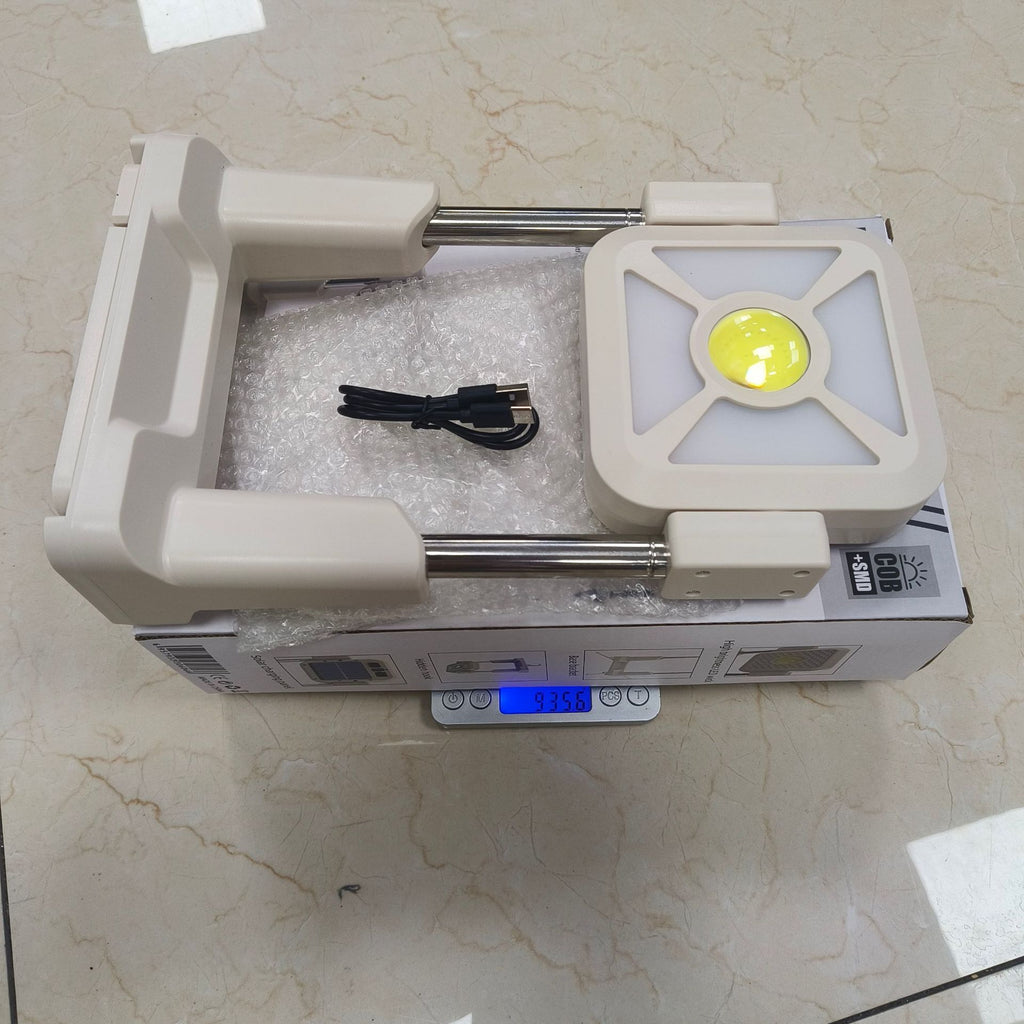 Solar Work Light Outdoor Tent Light Portable Portable USB Rechargeable Floodlight Camping Light Height Adjustable Multiple Lighting Modes (Bright Light/Low Light/Warm Light/Red Light Burst)