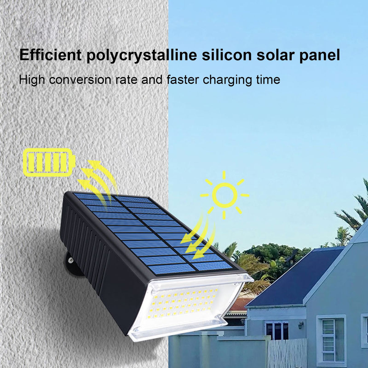 Outdoor Solar Garden Lights Lawn Lamp Solar Powered Ground Stake Light Landscape Light Wall Lamp 90° Rotating Lamp Head IP65 Waterproof for Yards