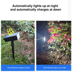 Outdoor Solar Garden Lights Lawn Lamp Solar Powered Ground Stake Light Landscape Light Wall Lamp 90° Rotating Lamp Head IP65 Waterproof for Yards