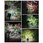Outdoor Solar Garden Lights Lawn Lamp Solar Powered Ground Stake Light Landscape Light Wall Lamp 90° Rotating Lamp Head IP65 Waterproof for Yards