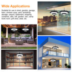 Neoglint 228LEDs Solar Powered Pendant Lamp PIR Motion Sensor Light Outdoor Waterproof Hanging Lamp Garage Light Yard Patio Hanging Lights 4/6H Timer with Remote Controller