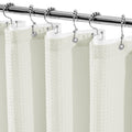 230gsm Waffle Shower Curtain Beige Bath Curtain with Weighted Hem for Cloakroom and Shower Room