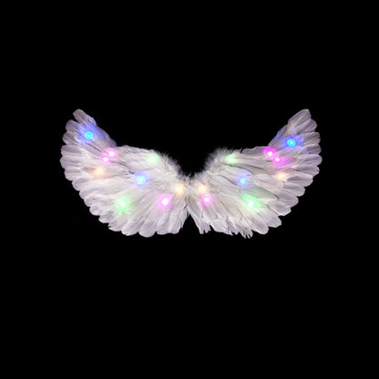Glowing Angel Wings with LED String Lights Halloween Party Cosplay Costume Accessories Props