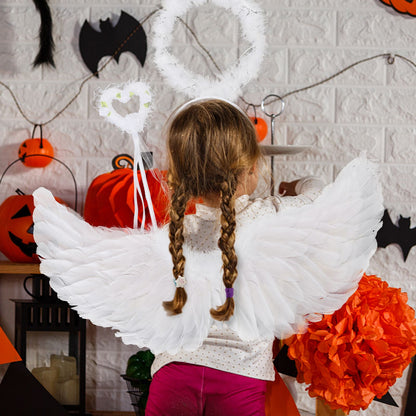 Glowing Angel Wings with LED String Lights Halloween Party Cosplay Costume Accessories Props