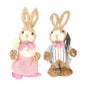2PCS Easter Bunny Ornament Cute Rustic Simulation Rabbit Doll Home Party Supplies 23cm