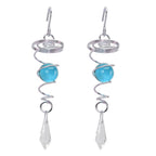 2Pcs Gazing Ball Spiral Tail Wind Spinner Stabilizer Stainless Steel Spiral Wind Chimes for Outside Lake Blue