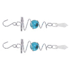 2Pcs Gazing Ball Spiral Tail Wind Spinner Stabilizer Stainless Steel Spiral Wind Chimes for Outside Lake Blue
