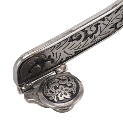 One Pair Boot Spurs Stainless Steel Vintage Leaf Patterned Western Cowboy Spurs for Outdoor