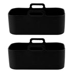 2 Sets Kitchen Fryer Silicone Basket and Mat Reusable Non Stick Rectangular Air Oven Accessories for Ninja DZ201 Foodi 8QT Black