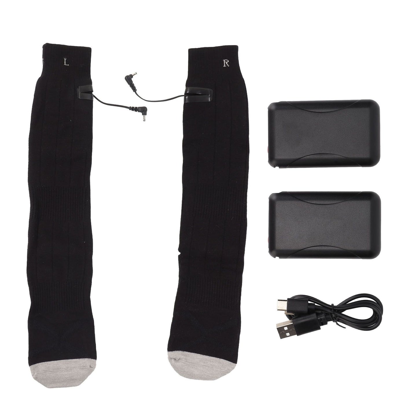 Electric Heated Socks Pure Cotton 3 Modes Adjustment USB Rechargeable Men Women Battery Socks for Winter