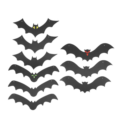 9 PCS Hanging Bats Decoration Courtyard Halloween Party Festival Flying Bats Hanging Ornaments