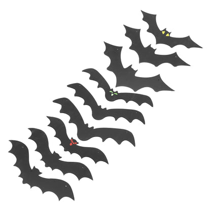 9 PCS Hanging Bats Decoration Courtyard Halloween Party Festival Flying Bats Hanging Ornaments
