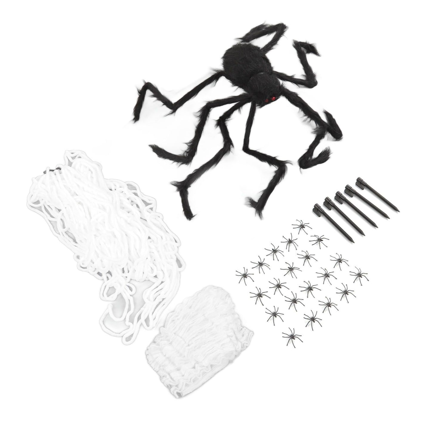 Cobweb and Spider Terror Decoration Soft with 40g Cotton White and Black Spider Cobweb Props for Halloween