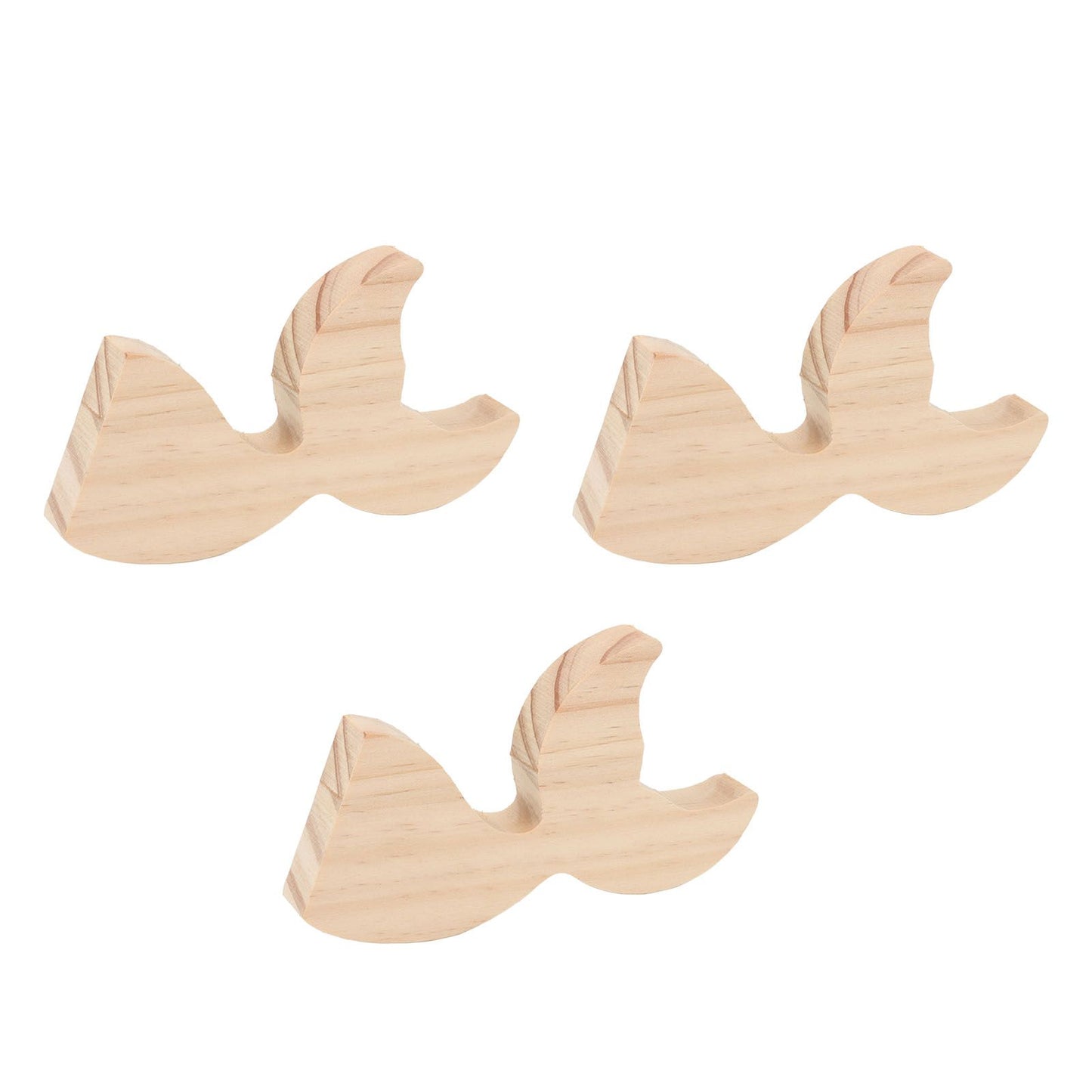 3 Pcs Fish Wood DIY Crafts Whale Tail Ornaments Whale Crafts for Childrens Playthings Toys