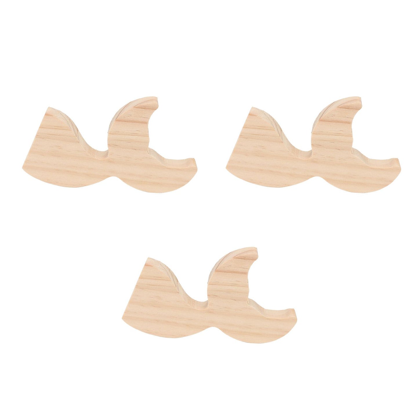 3 Pcs Fish Wood DIY Crafts Whale Tail Ornaments Whale Crafts for Childrens Playthings Toys