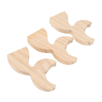 3 Pcs Fish Wood DIY Crafts Whale Tail Ornaments Whale Crafts for Childrens Playthings Toys