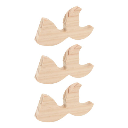 3 Pcs Fish Wood DIY Crafts Whale Tail Ornaments Whale Crafts for Childrens Playthings Toys