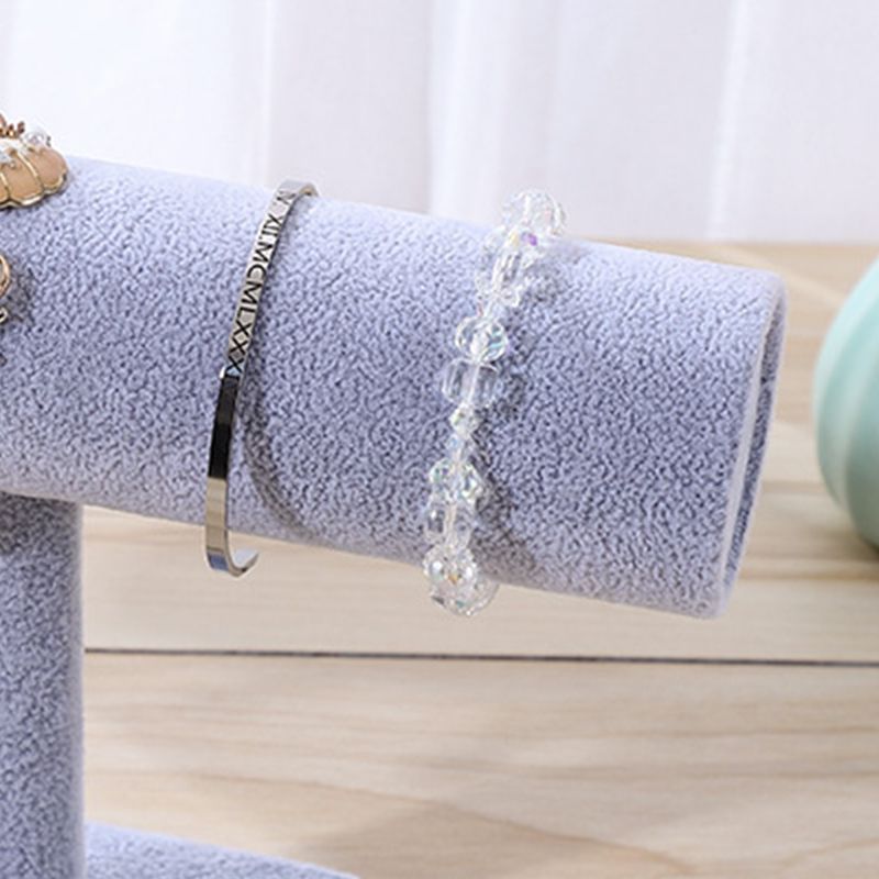 Jewelry Display Stand Simple Fashionable Bracelet Scrunchies Holder for Home Jewelry Store Showcase Grey Single Row