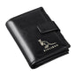 PU Leather Men Wallet Zipper No Degaussing Multi Screens Vertical Vintage Male Wallet for Travelling Working Black