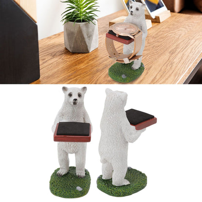 Resin Watch Stand Handmade Figurine Model Decorative Watch Display Stand for Home Polar Bear