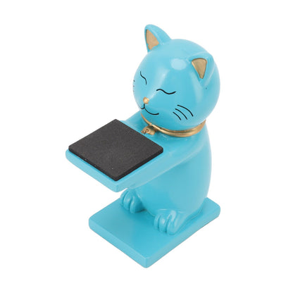 Watch Display Stand Cat Figurine Resin Watch Holder Decoration Storage Rack for Jewelry Bracelet Necklace Blue