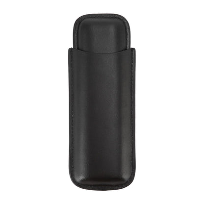 Leather Cigar Case Portable 2 Finger Cigar Holder for Travel Business Trip Boyfriend Gifts Black