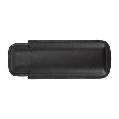 Leather Cigar Case Portable 2 Finger Cigar Holder for Travel Business Trip Boyfriend Gifts Black