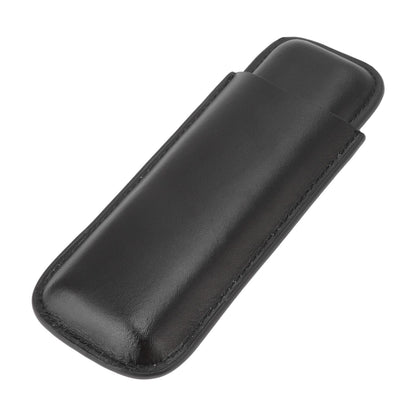 Leather Cigar Case Portable 2 Finger Cigar Holder for Travel Business Trip Boyfriend Gifts Black