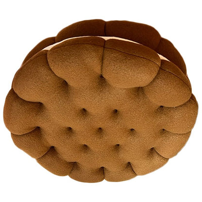 Cookie Cushion Cute Soft Breathable PP Cotton Filling Seating Cushion for Dormitory Bedroom Bedside 450g Chocolate