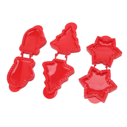 3 Pcs Pocket Pie Molds Christmas Tree Star Glove Shape Dough Presser Mini Hand Pie Mold Set Pie Maker for Christmas Baking