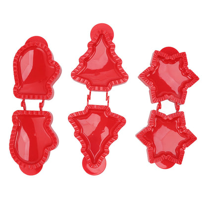 3 Pcs Pocket Pie Molds Christmas Tree Star Glove Shape Dough Presser Mini Hand Pie Mold Set Pie Maker for Christmas Baking