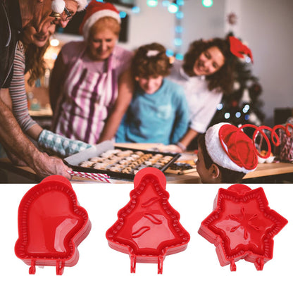 3 Pcs Pocket Pie Molds Christmas Tree Star Glove Shape Dough Presser Mini Hand Pie Mold Set Pie Maker for Christmas Baking