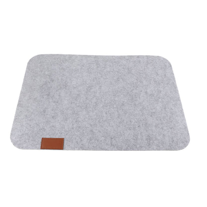 Placemat Cup Mat Set Felt Heat Insulation with Fork Bag Tableware Mat for Home Kitchen Light Gray