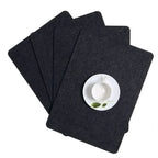 Placemat Cup Mat Set Felt Heat Insulation with Fork Bag Tableware Mat for Home Kitchen Dark Gray