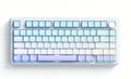 Solakaka A75 3-Mode RGB Mechanical Keyboard, Hot-Swappable Greywood V3 Switch,Blue‑Purple